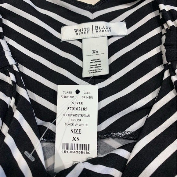 NWT WHBM Empire Waist Black Striped Maxi Tank Dress - Picture 4 of 8